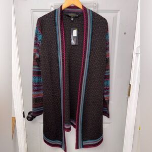 Icelandic Patterned Knit Cardigan
